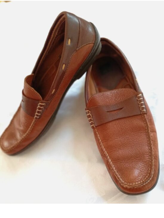 J & M Genuine Leather Penny Loafers Classic Slip-Ons Size 11 Brown main image 12